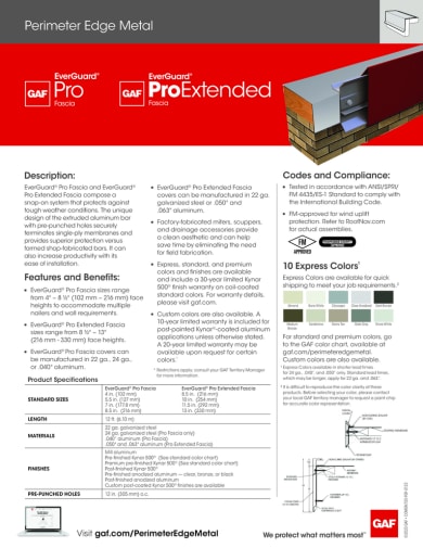 EverGuard Pro Fascia and Everguard Pro Extended Fascia Data Sheet - COMGN730