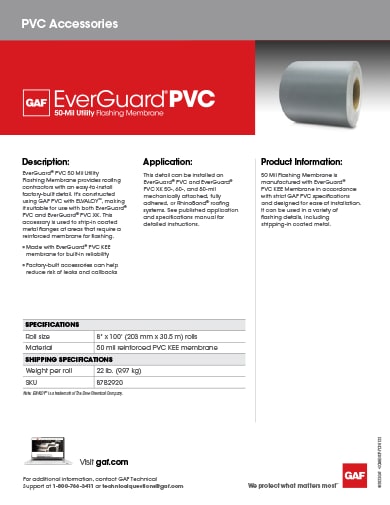 EverGuard PVC Flashing Membrane Data Sheet - COMEG837