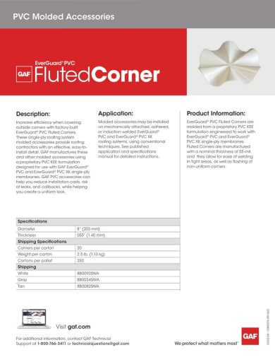 EverGuard PVC Fluted Corner Data Sheet - COMEG976