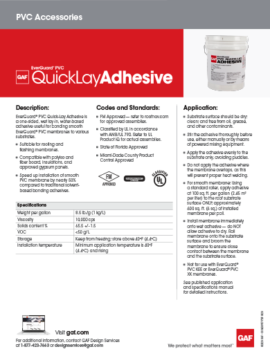 EverGuard PVC QuickLay Adhesive Data Sheet - COMEG987