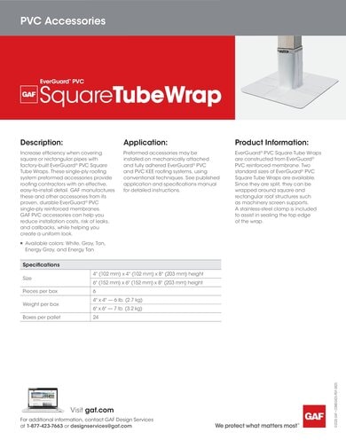 EverGuard PVC Square Tube Wrap Data Sheet - COMEG425