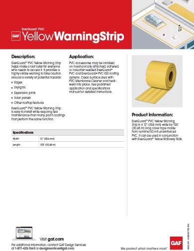 EverGuard PVC Yellow Warning Strip Data Sheet  - COMEG457