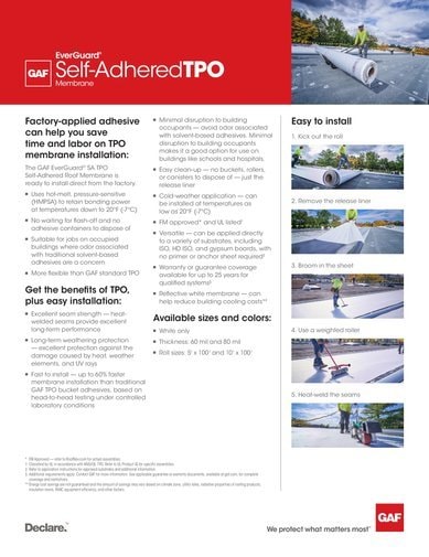 EverGuard SA TPO Self-Adhered Membrane Data Sheet - COMEG830