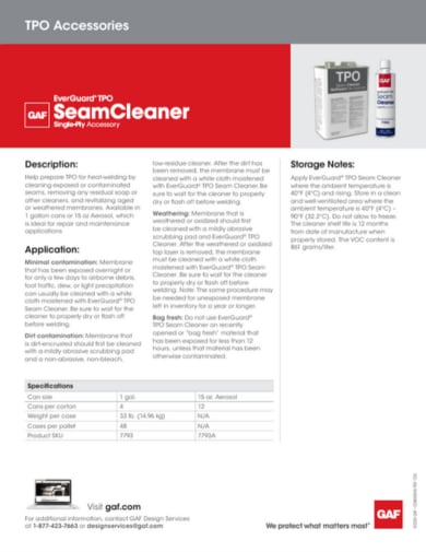 EverGuard TPO Seam Cleaner Data Sheet - COMEG840