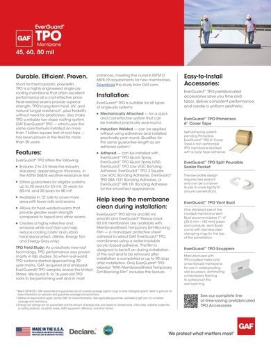 EverGuard TPO Membrane 45-60-80 MIL Data Sheet - COMEG876