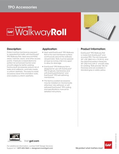 EverGuard TPO Walkway Roll Data Sheet - COMEG844