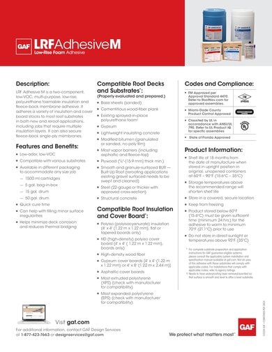 LRF Adhesive M Data Sheet - COMGT488