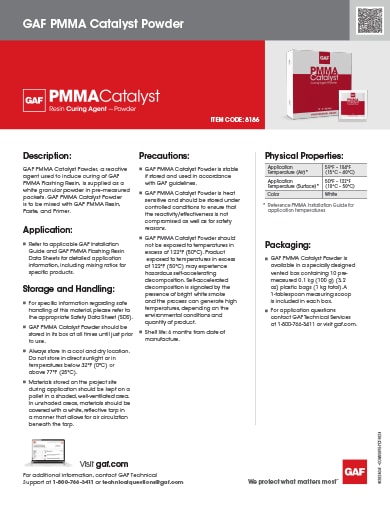 GAF PMMA Catalyst Powder Data Sheet - COMAS095