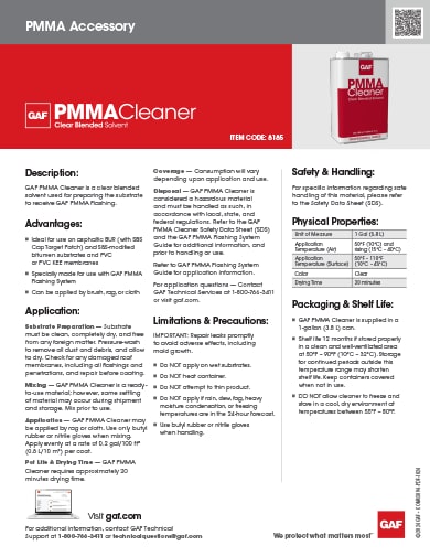 GAF PMMA Cleaner Data Sheet - COMAS094