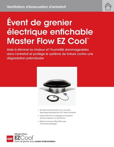 Master Flow EZ Cool Plug-in Power Vent Data Sheet FRENCH - RESMF319F