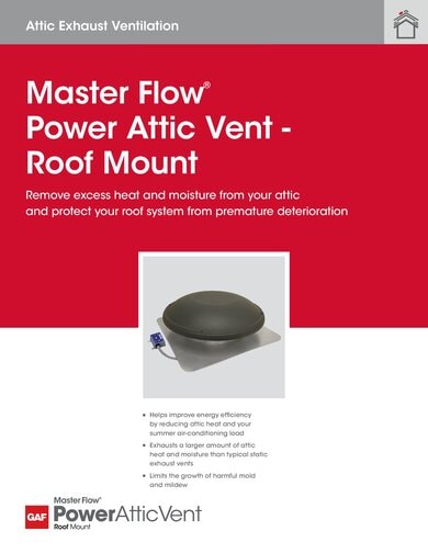 Master Flow Power Attic Vent Sell Sheet - RESMF334