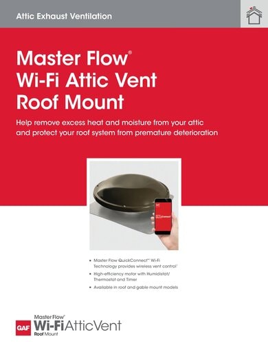 Master Flow Wi-Fi Attic Vent Roof Mount Sell Sheet - RESMF314