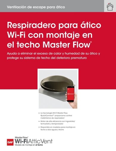 Master Flow Wi-Fi Attic Vent Roof Mount Sell Sheet SPANISH - RESMF314S