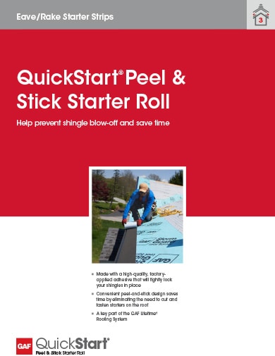 QuickStart Peel & Stick Starter Roll Sell Sheet - RESGN353
