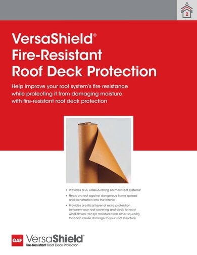 VersaShield Fire-Resistant Roof Deck Protection Sell Sheet - RESGN222