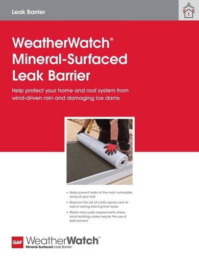 WeatherWatch Mineral-Surfaced Leak Barrier Sell Sheet - RESUL103