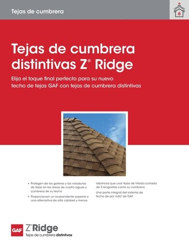 Z Ridge Distinctive Ridge Cap Shingles Data Sheet SPANISH - RESHR111S