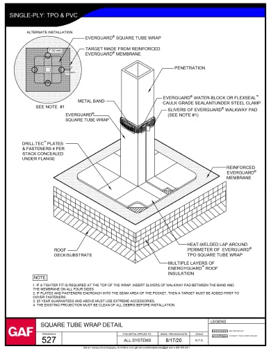 Single-Ply Square Tube Wrap Detail - 527