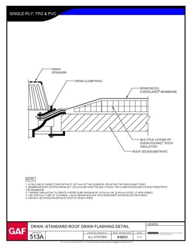 513A Drain - Standard Flashing
