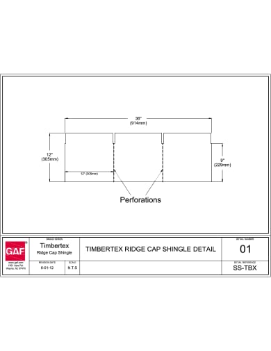 TimberTex Ridge Cap Shingle Detail - SS-TBX-01