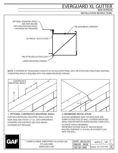 EverGuard XL Gutters Installation Instructions