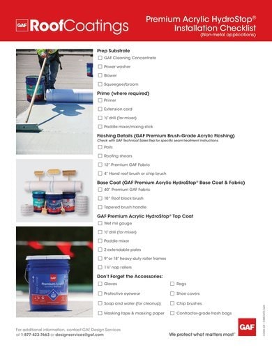HydroStop Installation Checklist - COMCO293