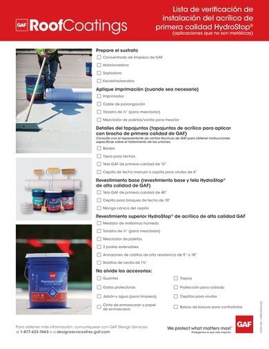 HydroStop Installation Checklist SPANISH - COMCO293S