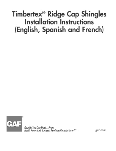 Timbertex Ridge Cap Shingles Installation Instructions TRILINGUAL