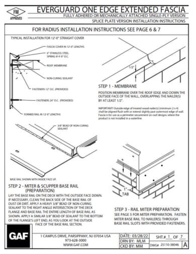 EverGuard One Edge Extended Fascia Splice Plate Installation Instructions