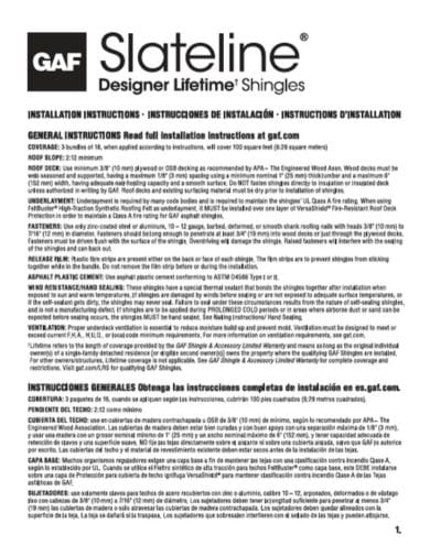 Slateline Installation Instructions