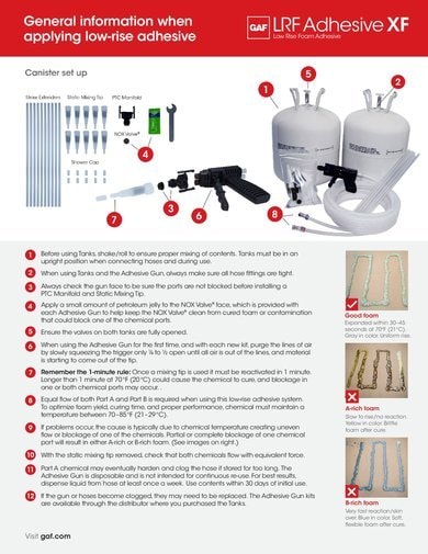 LRF Adhesive XF Low Rise Foam Application Instructions - COMGT407