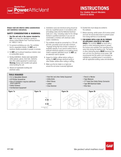 Master Flow Power Attic Vent Gable Mount Installation Instructions TRILINGUAL - RESMF325