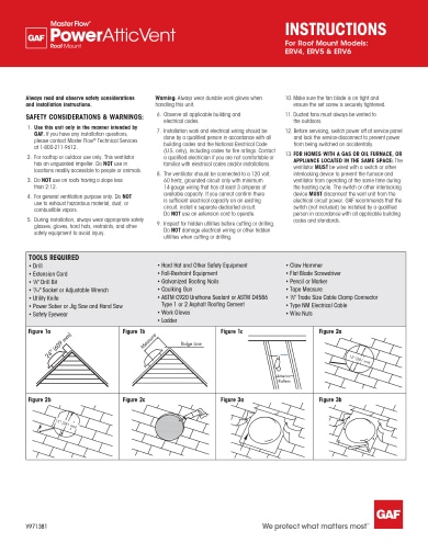 Master Flow Power Attic Vent Roof Mount Installation Instructions TRILINGUAL - RESMF324