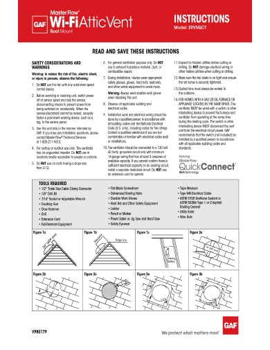 Master Flow Wi-Fi Attic Vent Roof Mount Installation Instructions TRILINGUAL - RESMF329