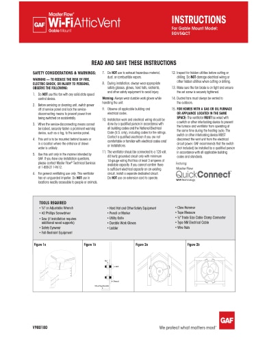 MasterFlow Wi-Fi Attic Vent Gable Mount Install Instructions TRILINGUAL - RESMF327