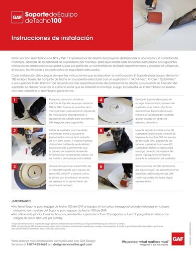 Rooftop Equipment Mount 100 Installation Instructions SPANISH - COMEG537S