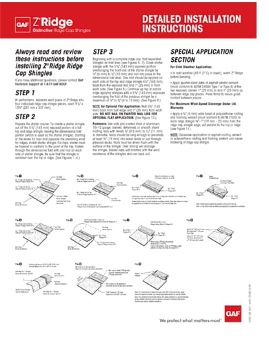Z® Ridge Installation Instructions BILINGUAL - RESHR114
