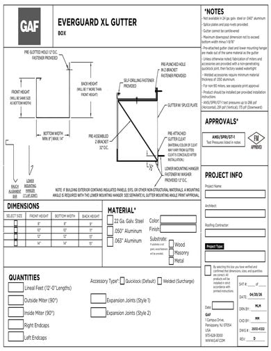 EverGuard XL Gutter Order Form