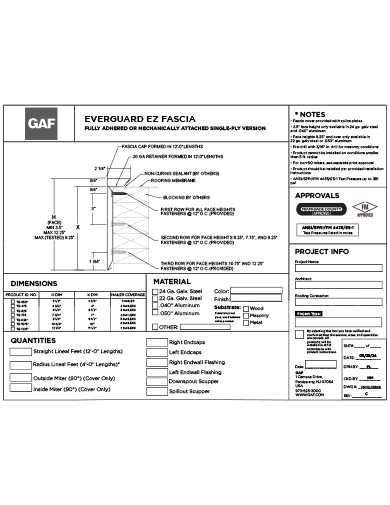 EverGuard® EZ Fascia Order Specs