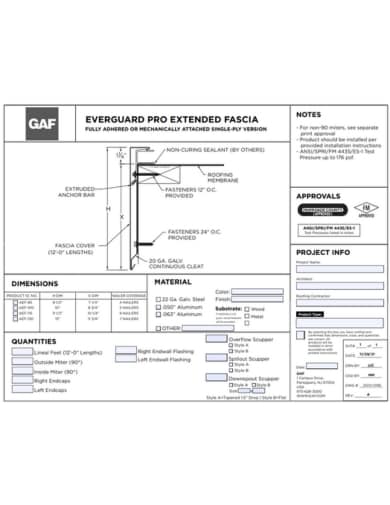 Everguard Pro Extended Fascia Order Specs