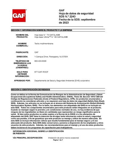 Hoja base GAFGLAS® SDS - 2243