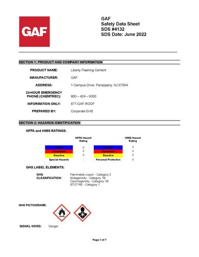 LIBERTY™ Flashing Cement SDS - 4132