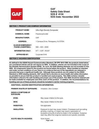 Ultra HD Composite Insulation SDS - 4134