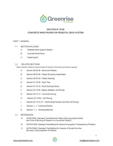 Concrete and Pedestal Specification