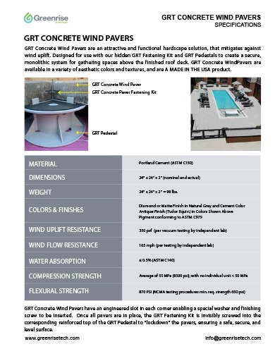 GRT Concrete Wind Pavers Spec