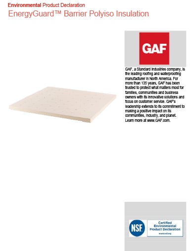 EPD10898 EnergyGuard Barrier Polyiso Insulation
