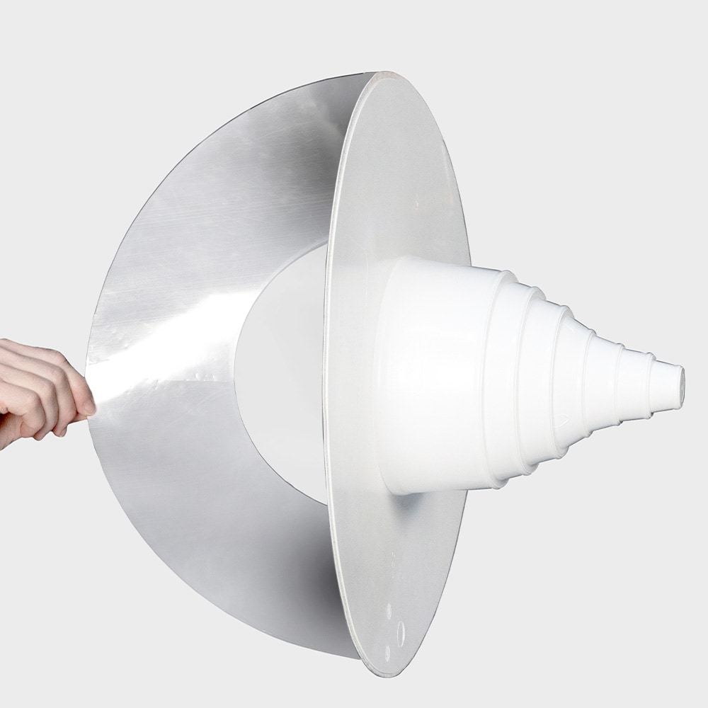 Person exposing the seal on the GAF EverGuard Self Adhered White Vent Boot