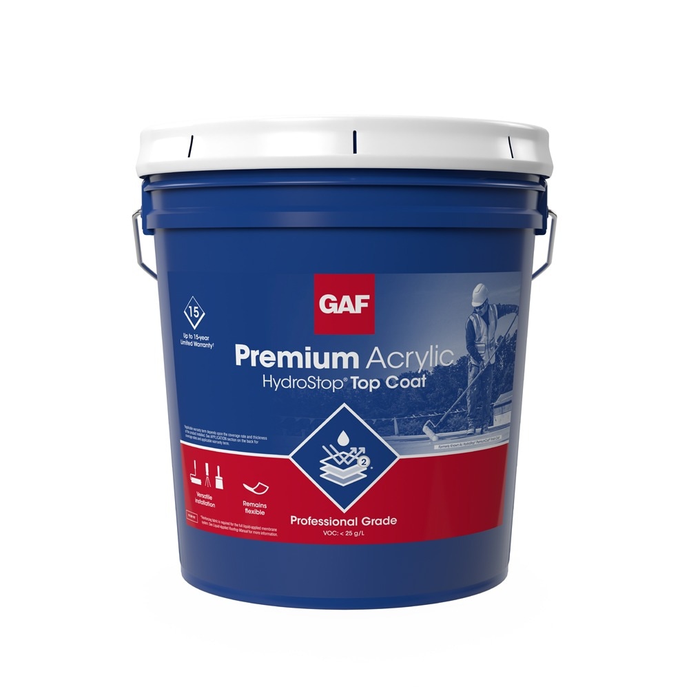 GAF Premium Acrylic HydroStop™ Top Coat 5 Gallon Pail