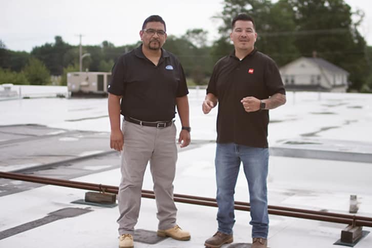 Dave and Wally on a roof
