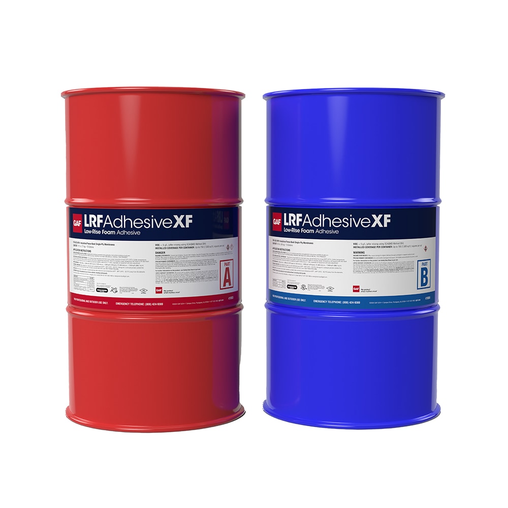 GAF LRF Adhesive XF 15 gallon drums, part A and B